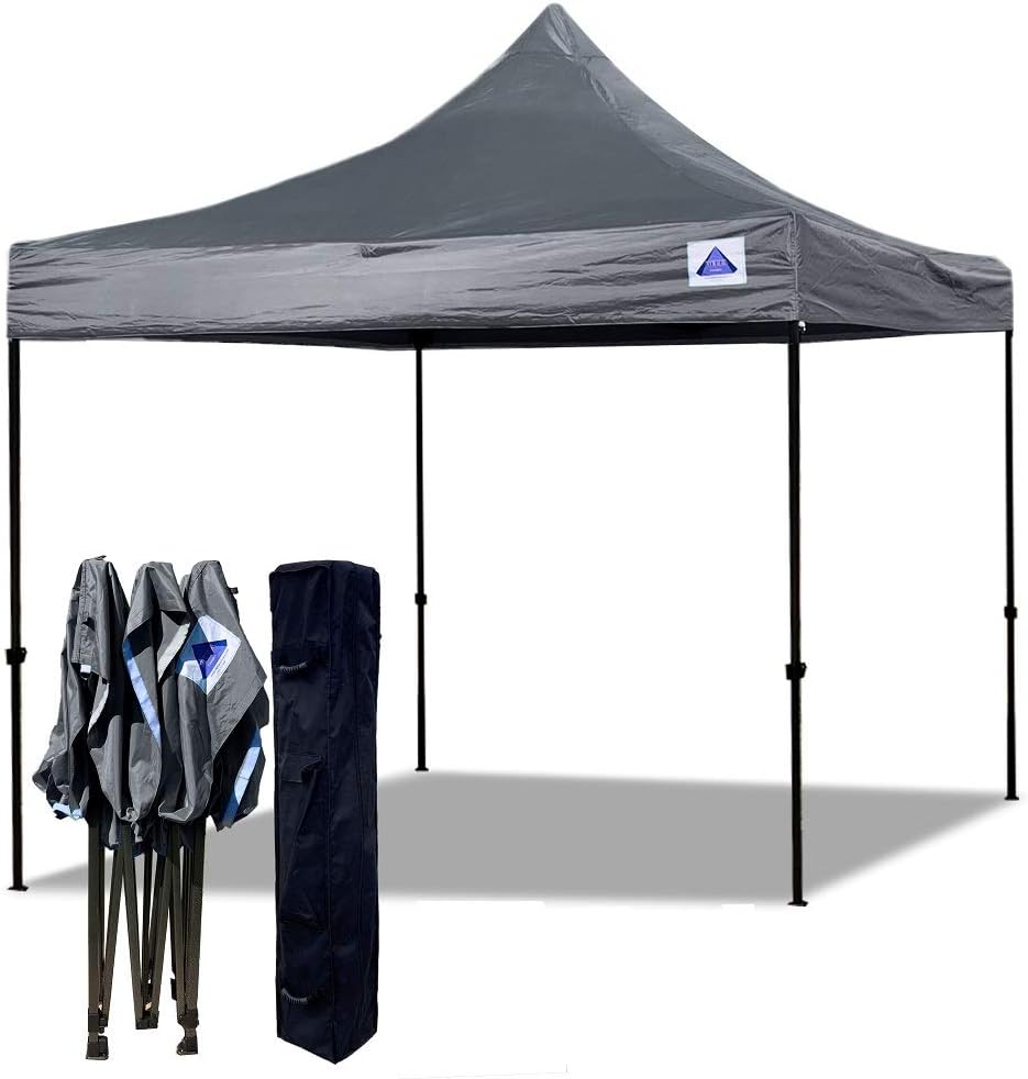 10'x10' White Pop Up Canopy Tent with Wheel Bag and 4 Sand Bags L224