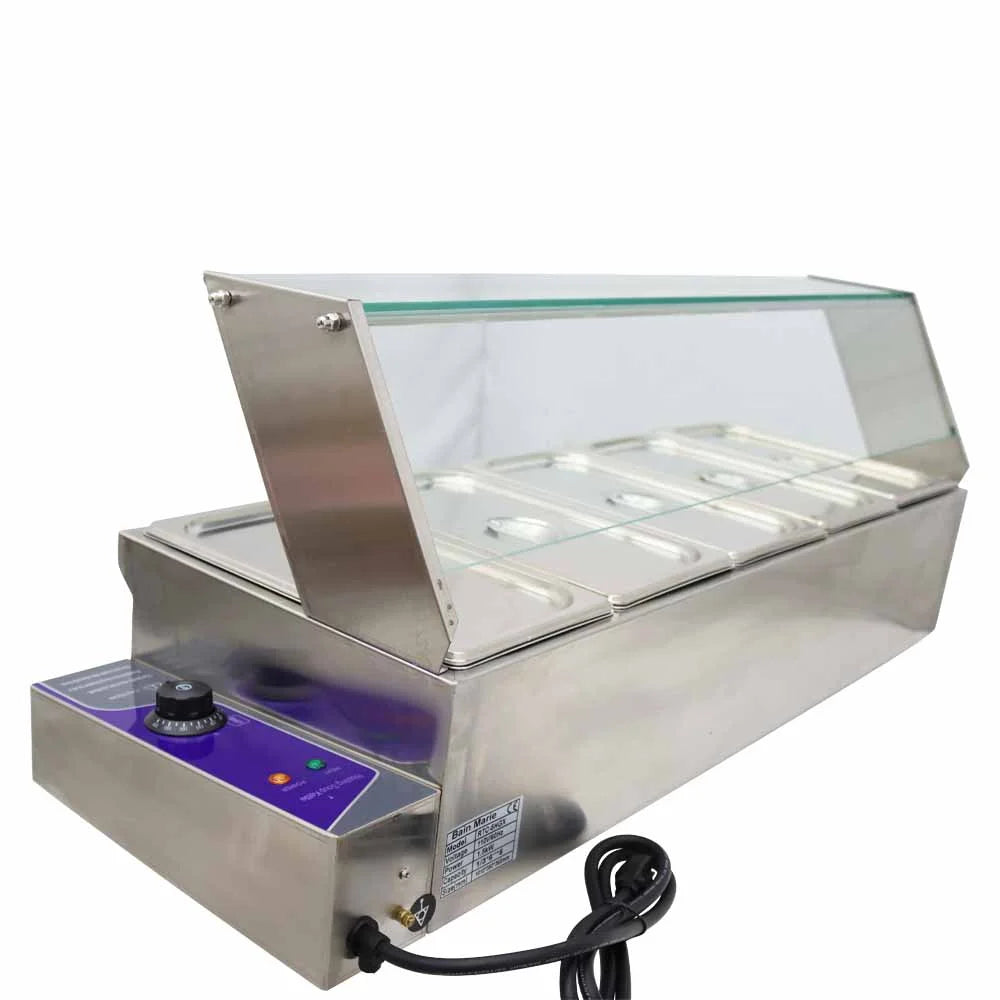 5-Pot Buffet Food Warmer with Glass Shield Z699