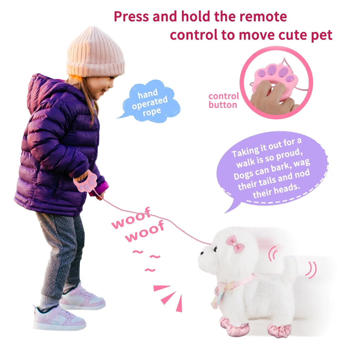 Interactive Plush Pet Dog with Remote Control Leash Z779