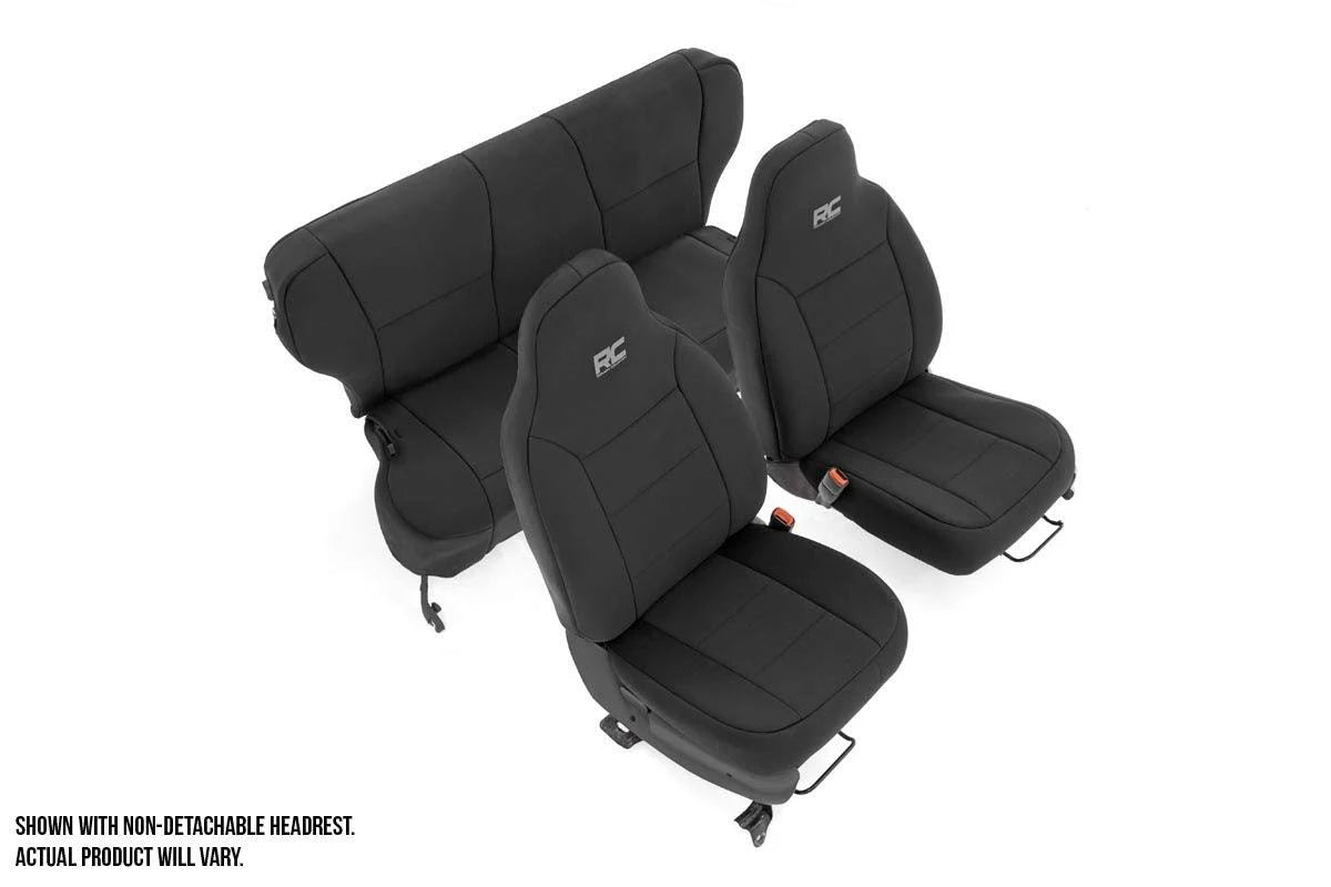 Black Neoprene Seat Cover Set V6141