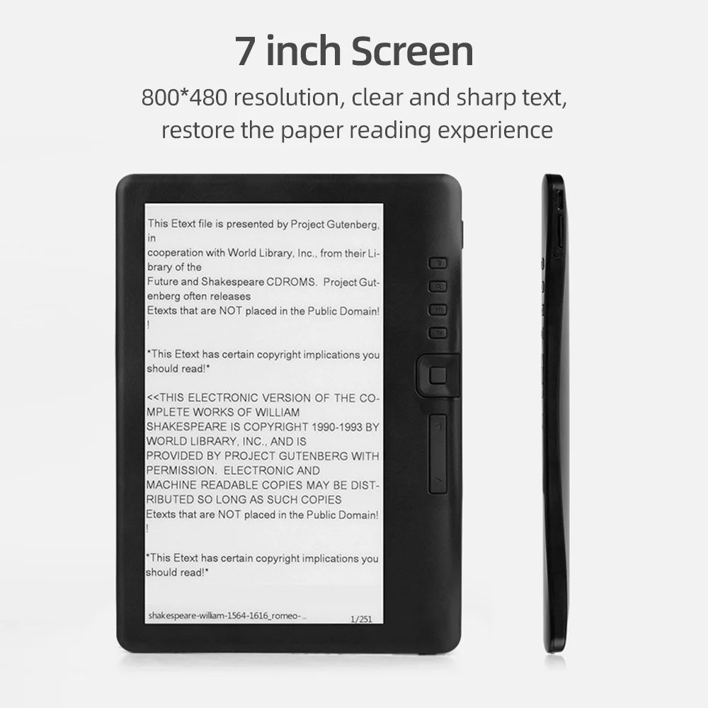 Portable 7 inch E-book Reader 8GB S682