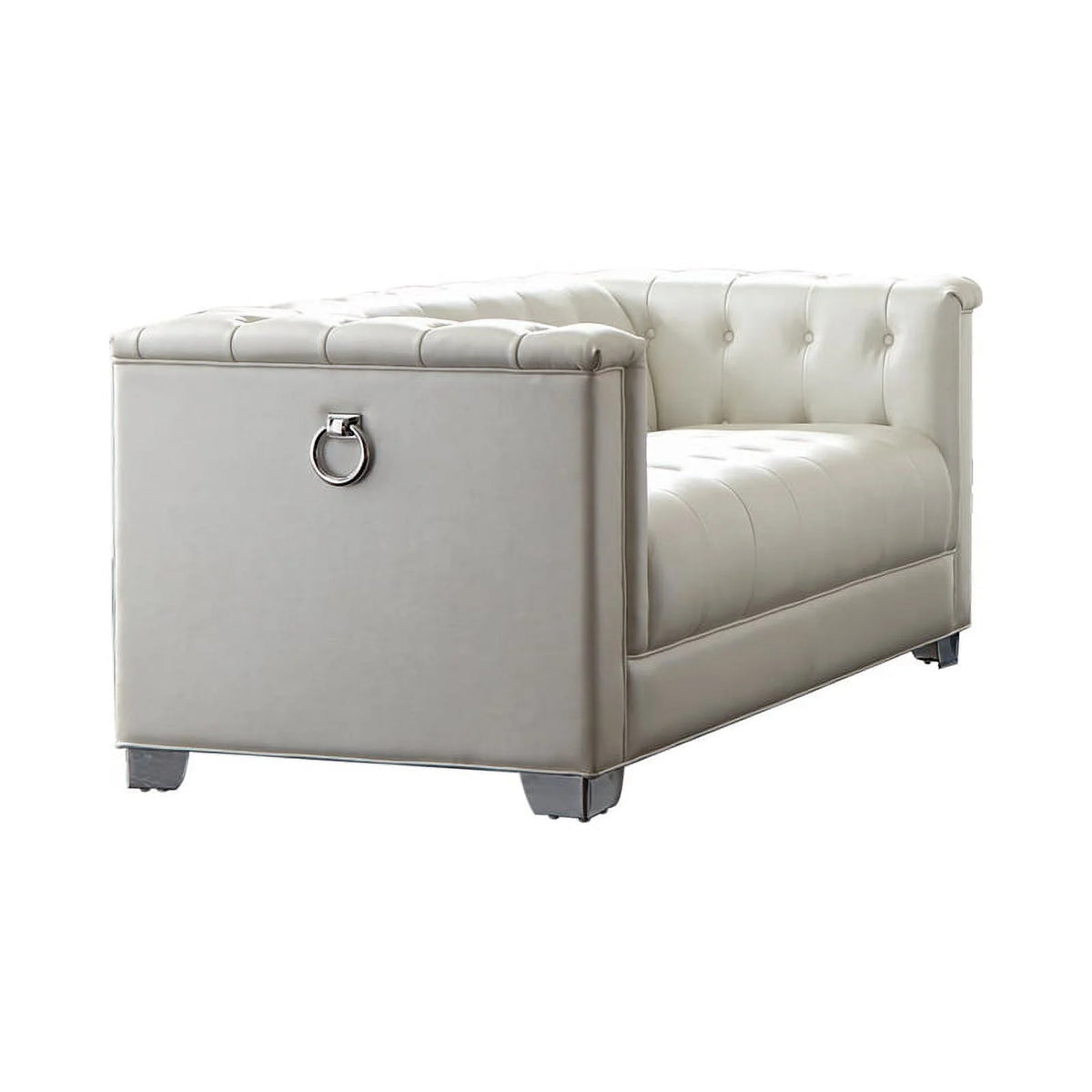 White 3-Piece Tufted Faux Leather Sofa Set S7932