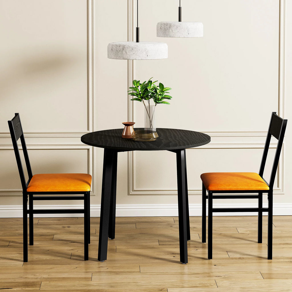 Round Dining Table Set with 2 Cushioned Chairs U396838