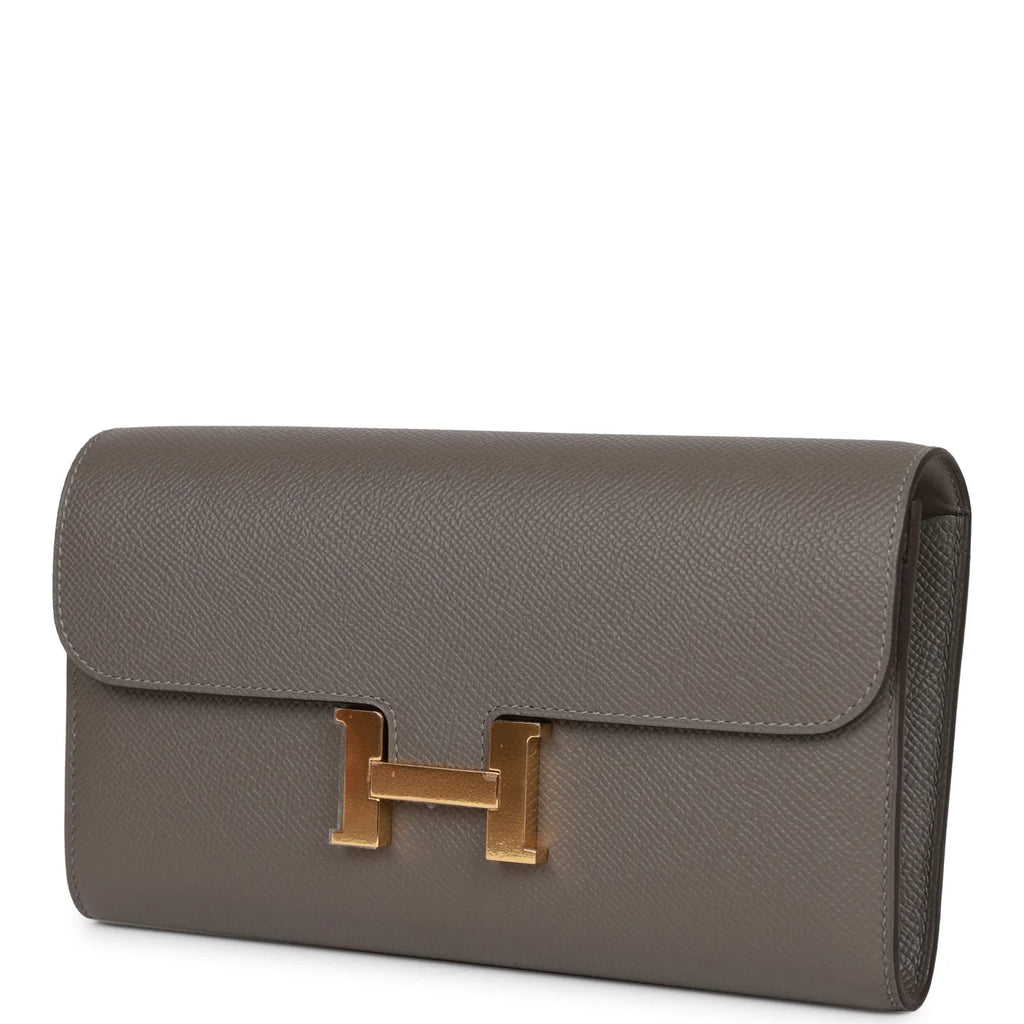 Wallet To Go Gris Meyer Epsom Gold Hardware I522289