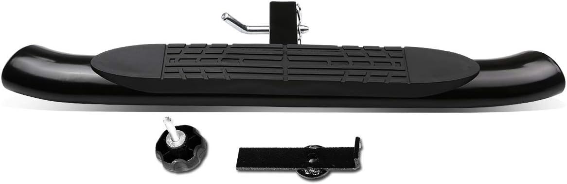 4'' Oval Hitch Step Rear Bumper Guard Black Chrome Stainless Steel Bars V28236