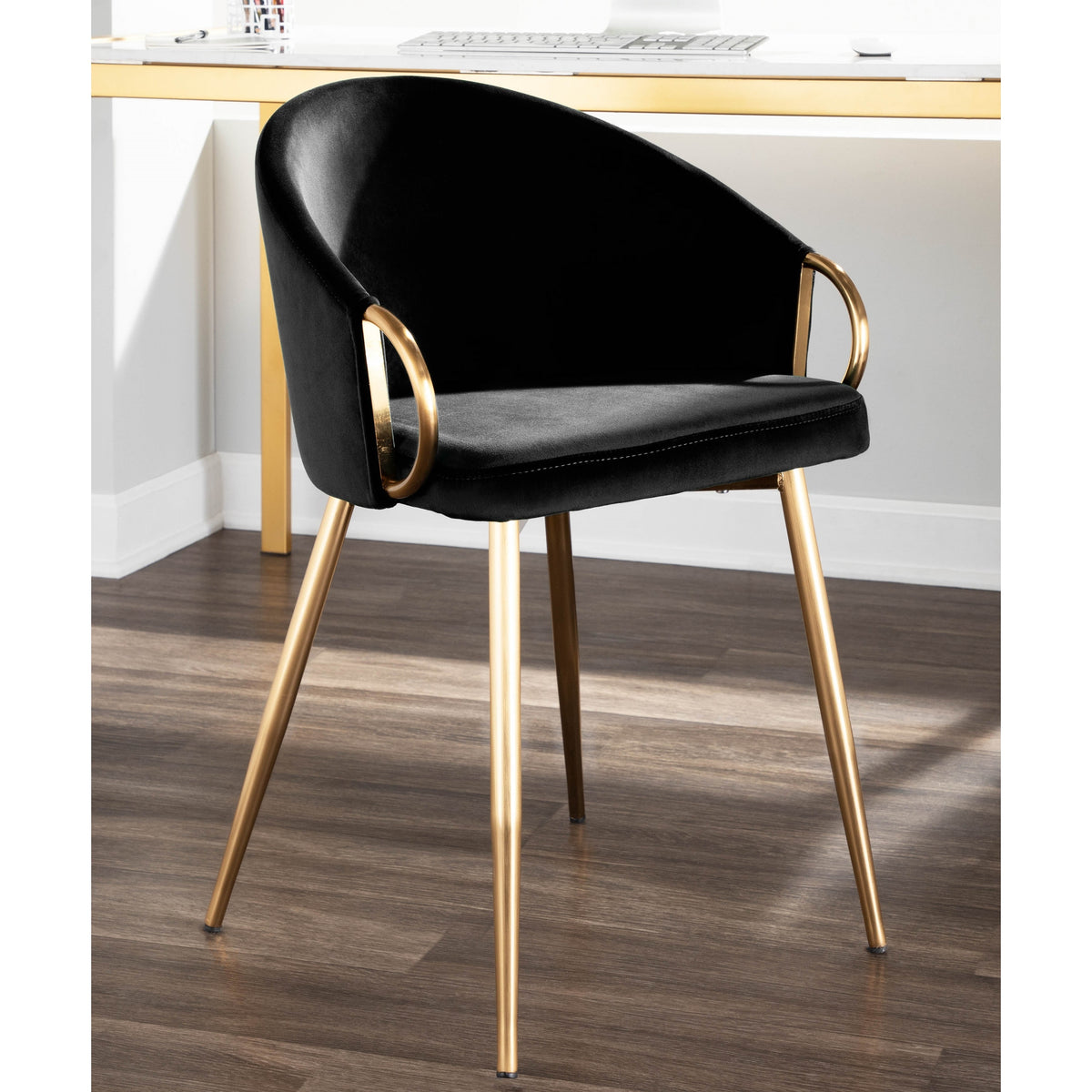 Light Blue Velvet Upholstered Chair D104150