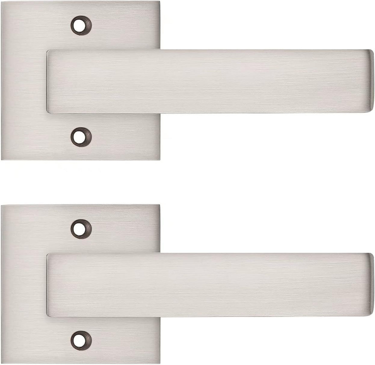 10 Pack Square Door Lever Passage Door Knob Lockset in Satin Nickel G62231