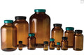 84 oz Amber Wide Mouth Packer Bottle with Green Thermoset F217 & PTFE Lined Cap Ultra Clean - Pack of 12 Y9874