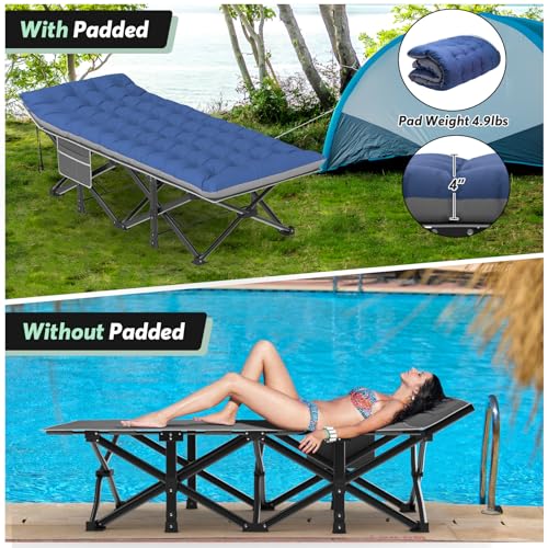Grey Oversized Folding Camping Cot with Carry Bag N927207
