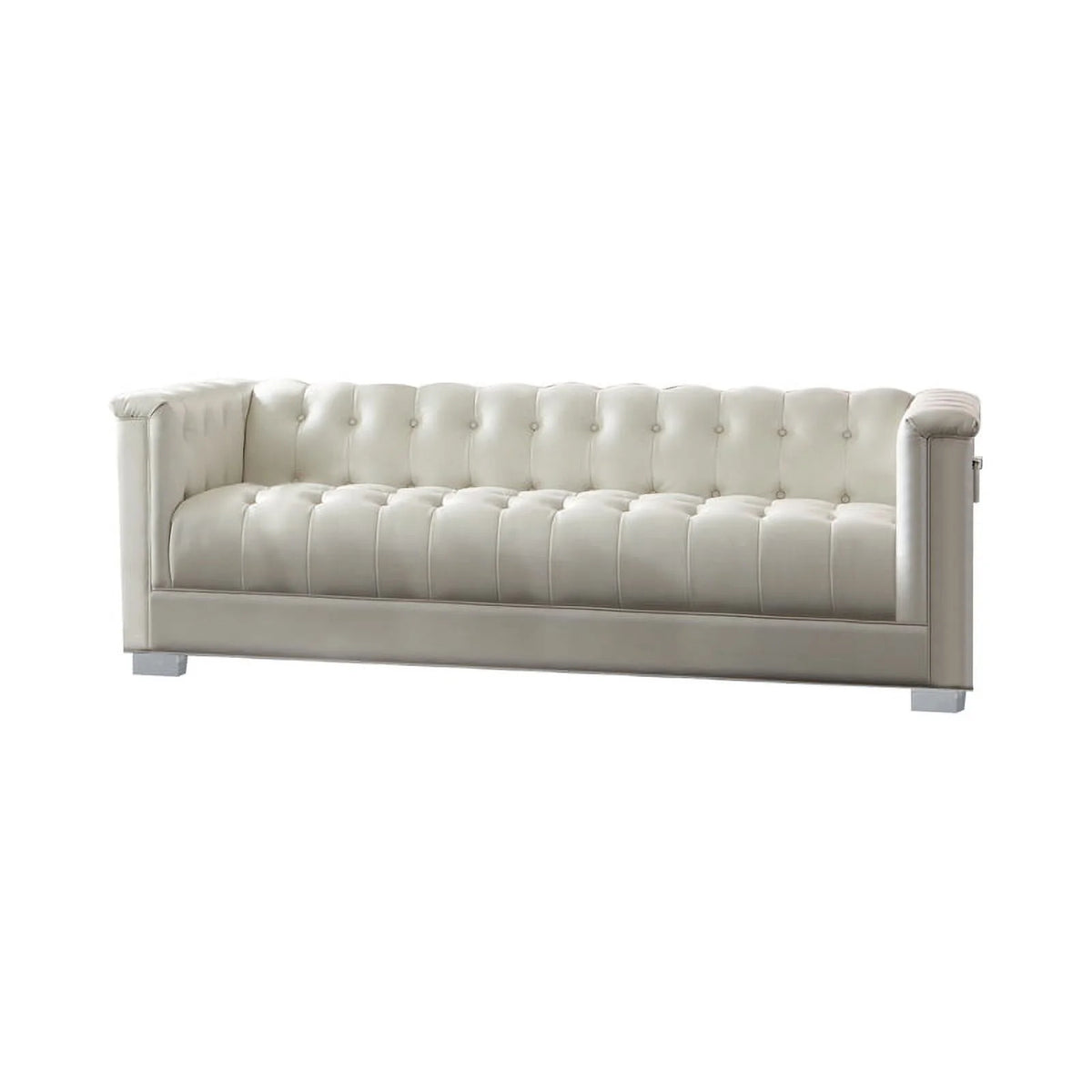 White 3-Piece Tufted Faux Leather Sofa Set S7932