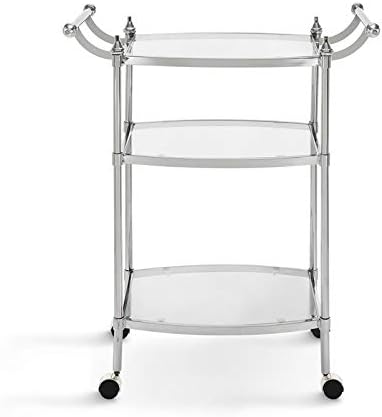 Metal Bar Cart in Chrome W8598
