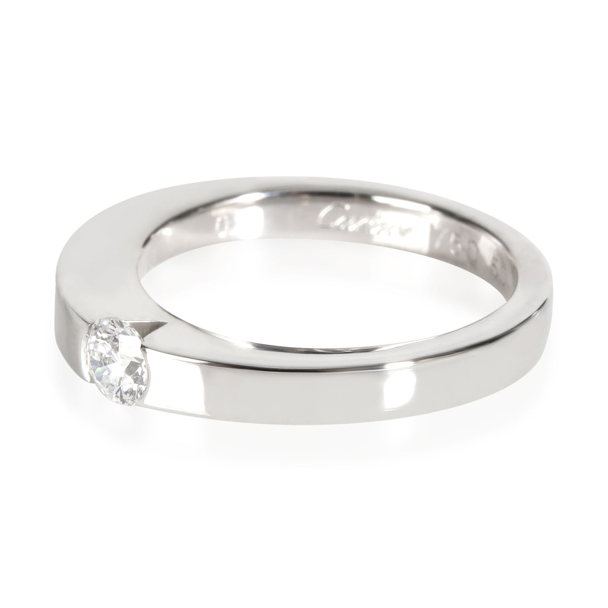 18K White Gold Diamond Solitaire Ring D210