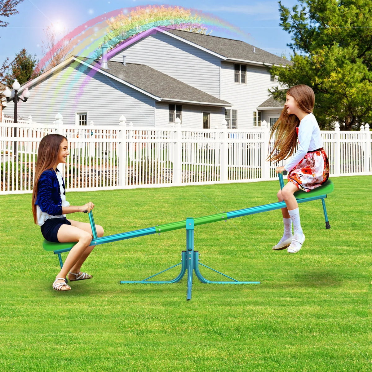 Kids Seesaw Teeter Totter with 360 Degrees Rotation B807775