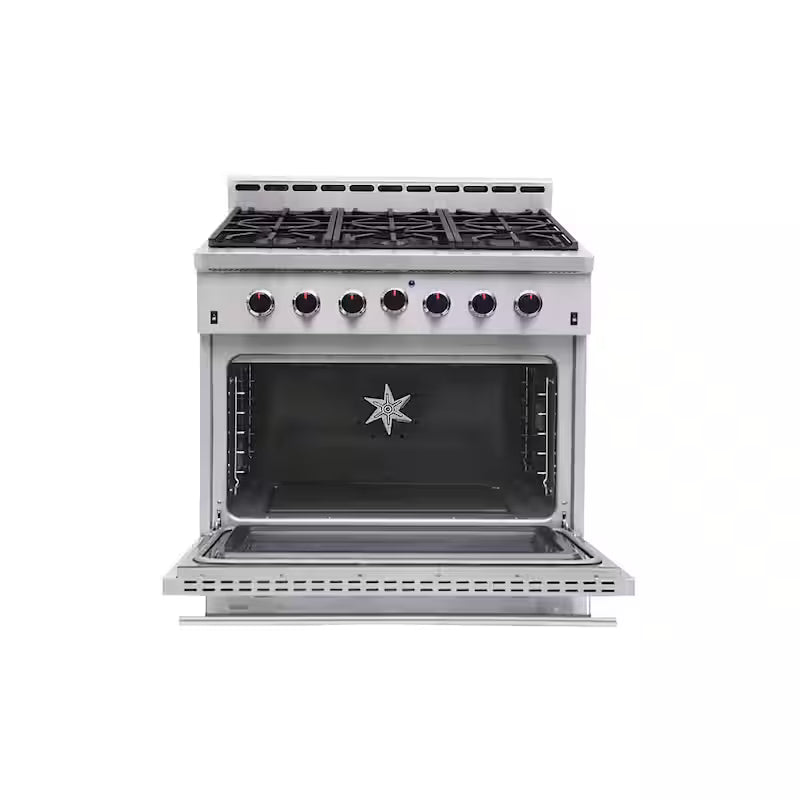 36 in. 5.5 cu. ft. Gas Range with Convection Oven in Stainless Steel B3980