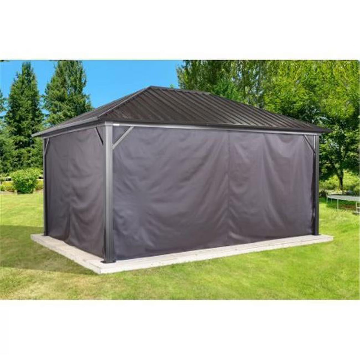 10 x 10 ft. Brown Polyester Curtains Z512317