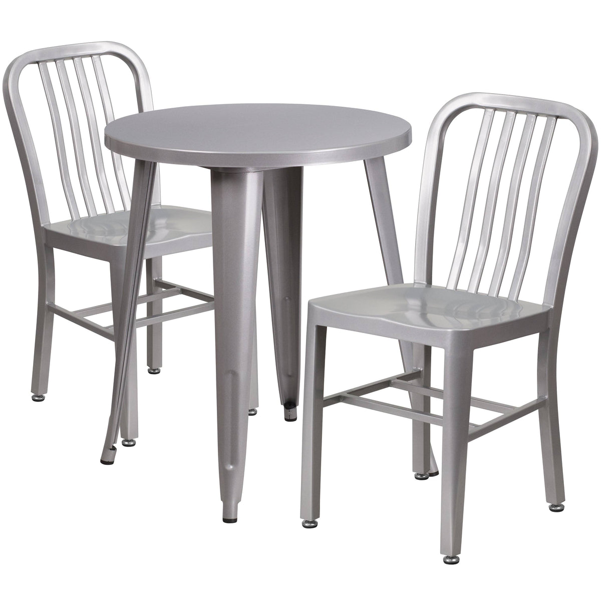 Red Metal Indoor-Outdoor Table Set with 2 Chairs G725601