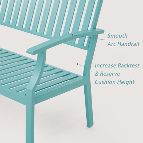 Light Blue Aluminum Outdoor Bench Z258