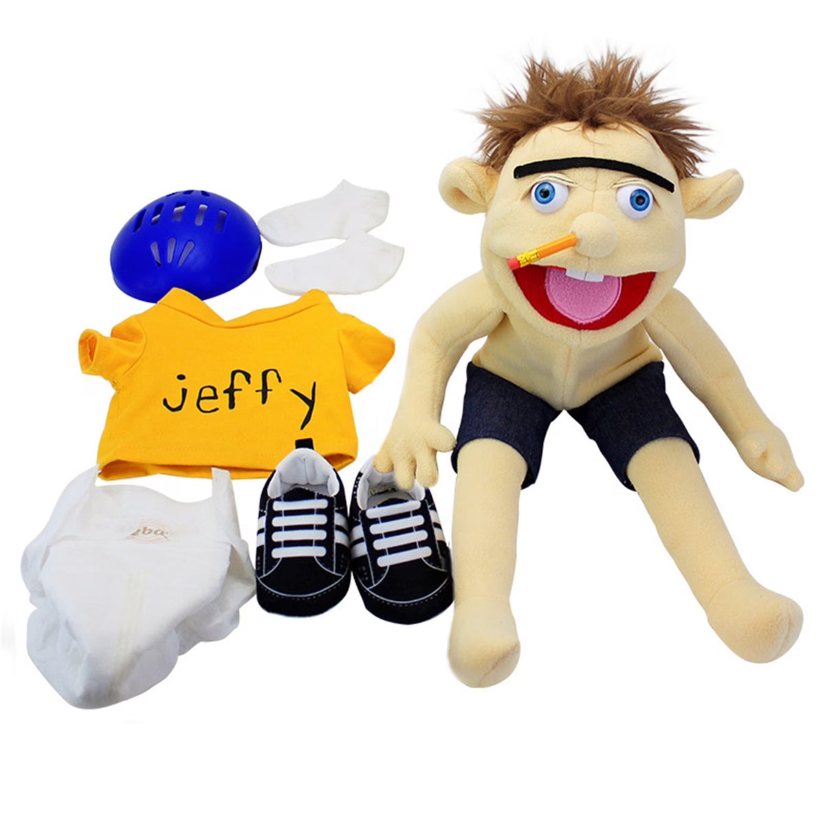 Jeffy Puppet Plush Toy, 24 Inches Hand Puppet C35649