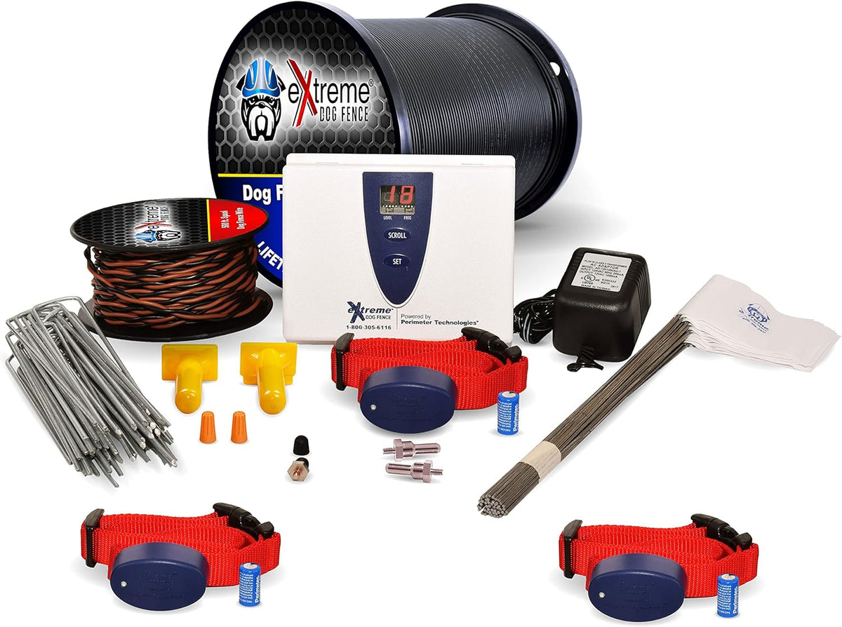 Underground Electric Dog Fence System, 2 Dog, 1000 Feet Wire E5994