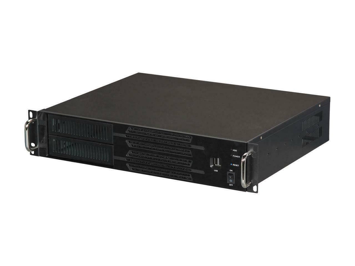 Black Aluminum Steel 2U Rackmount Server Case I7412