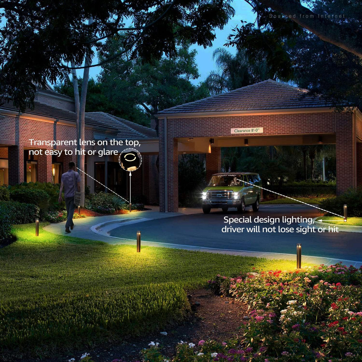 Black Die-Casted Aluminum Bollard Path Light, Pack of 6 O525