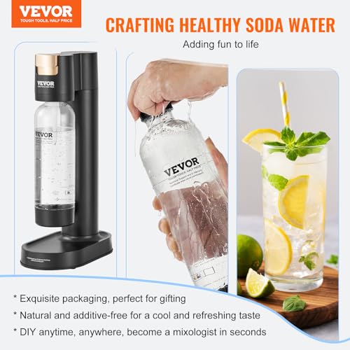 Black Sparkling Water Maker with 2 BPA-free 1L PET Bottles Z245