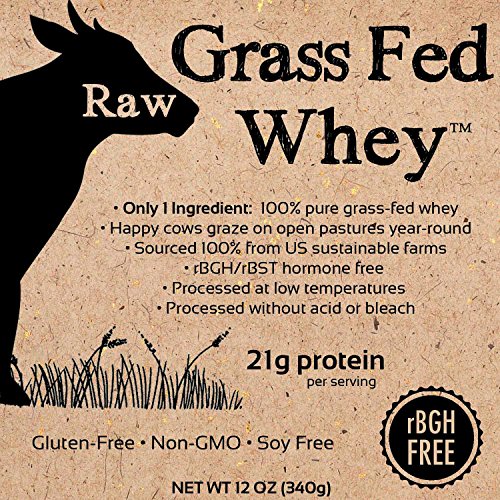 Raw Grass Fed Whey Protein Powder, Unflavored, Unsweetened (12 OZ) J771483