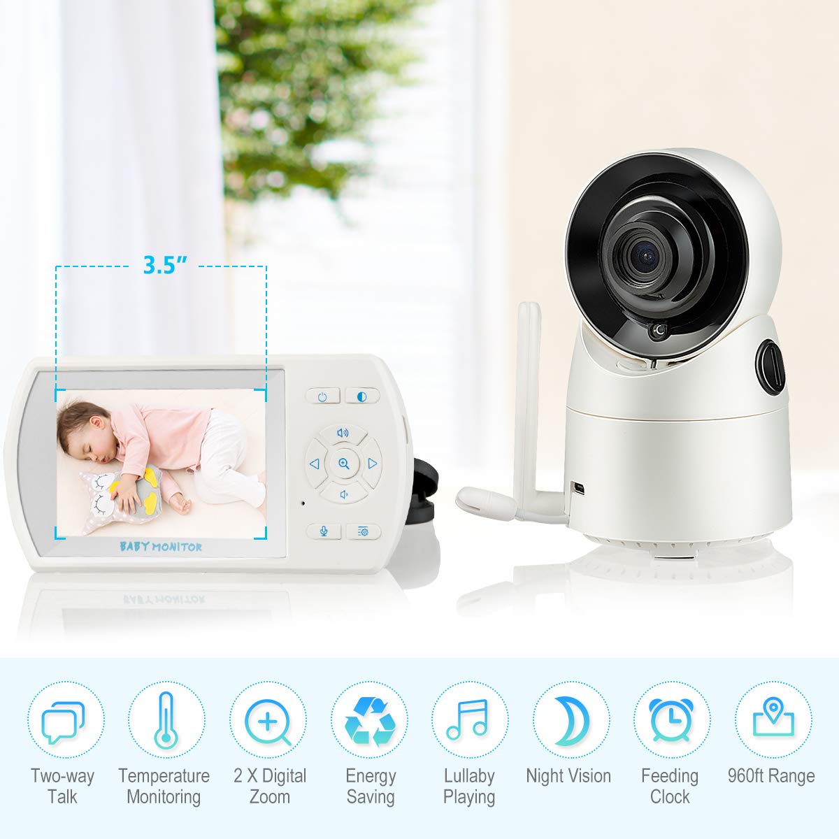 3.5'' LCD Video Baby Monitor with Night Vision S65338