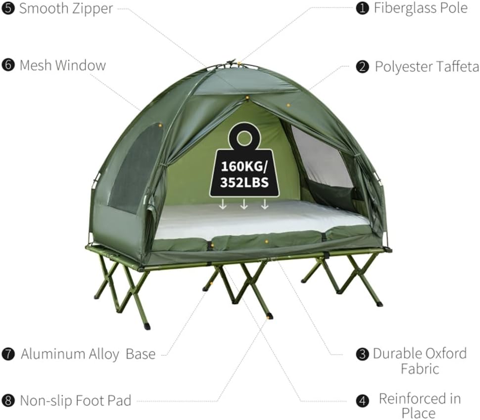 Elevated Waterproof Portable Outdoor Sleeping Cot with Carry Bag Z346
