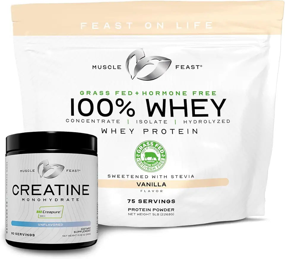 Vanilla Whey Protein and Unflavored Creatine Powder Bundle H18561