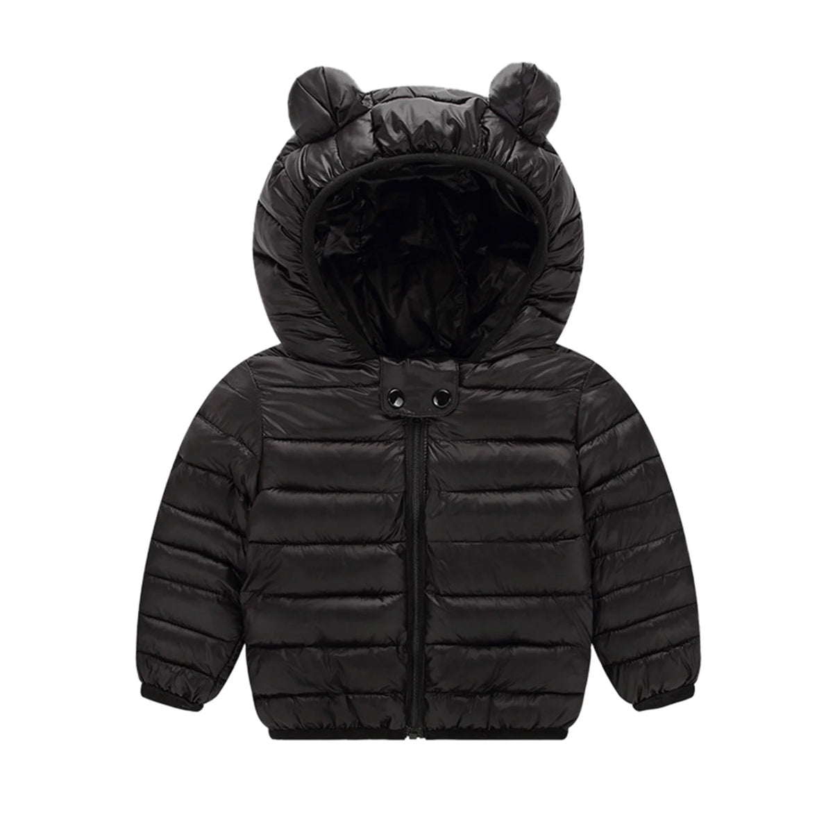 Black Hooded Windproof Coat L734535