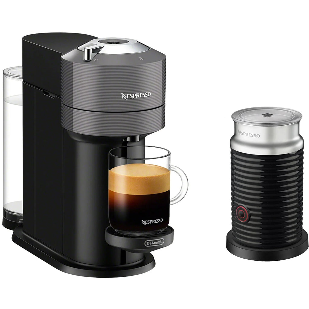 Chrome Coffee and Espresso Maker with Black Milk Frother H14717