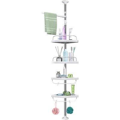Rustproof Stainless Steel 4-Tier Tension Pole Shower Caddy S320478