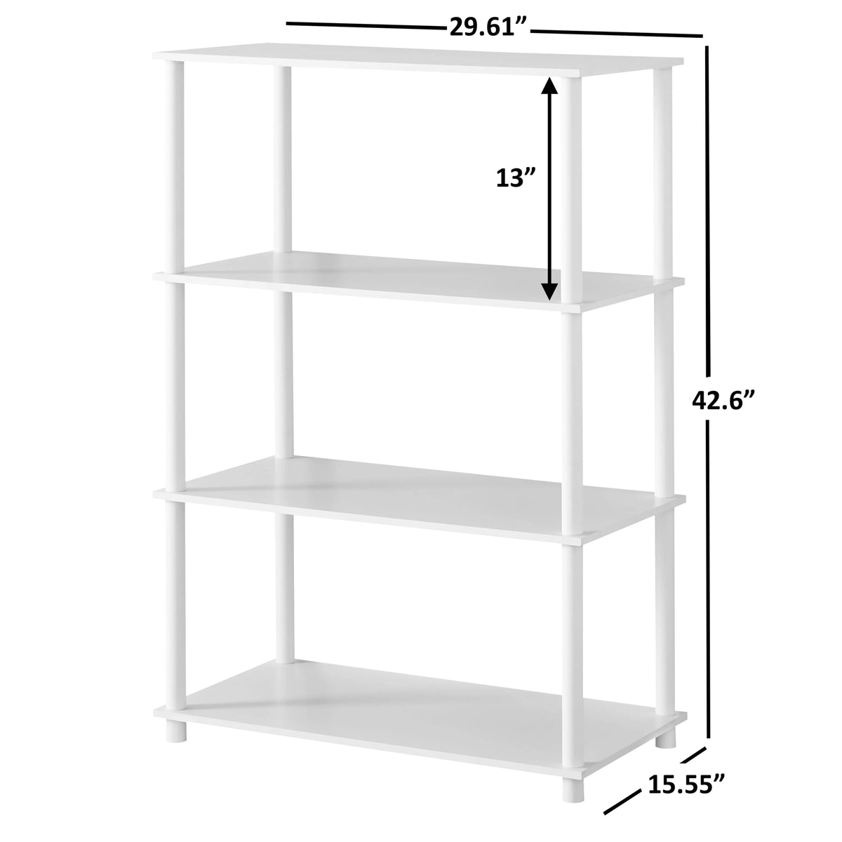 White 4-Shelf Storage Bookcase N591062