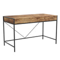 49"L 2-Drawers Black Metal Computer Desk V180