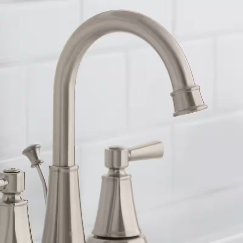 8 in. Widespread Double-Handle High-Arc Brushed Nickel Bathroom Faucet X3009