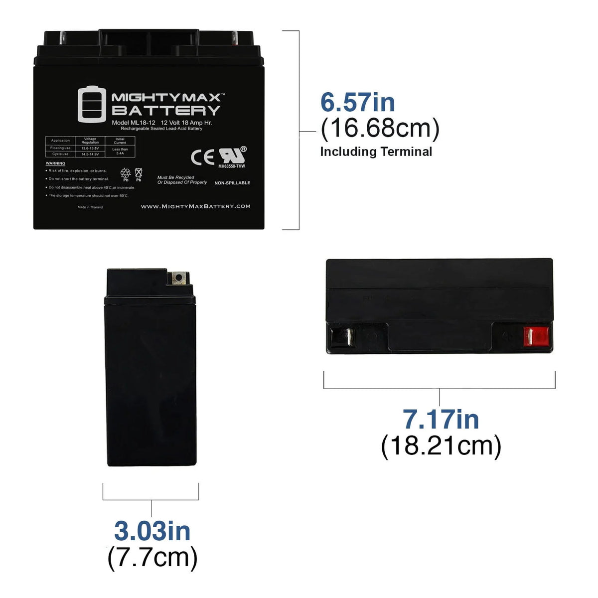 12V 18AH SLA Replacement Battery D2174