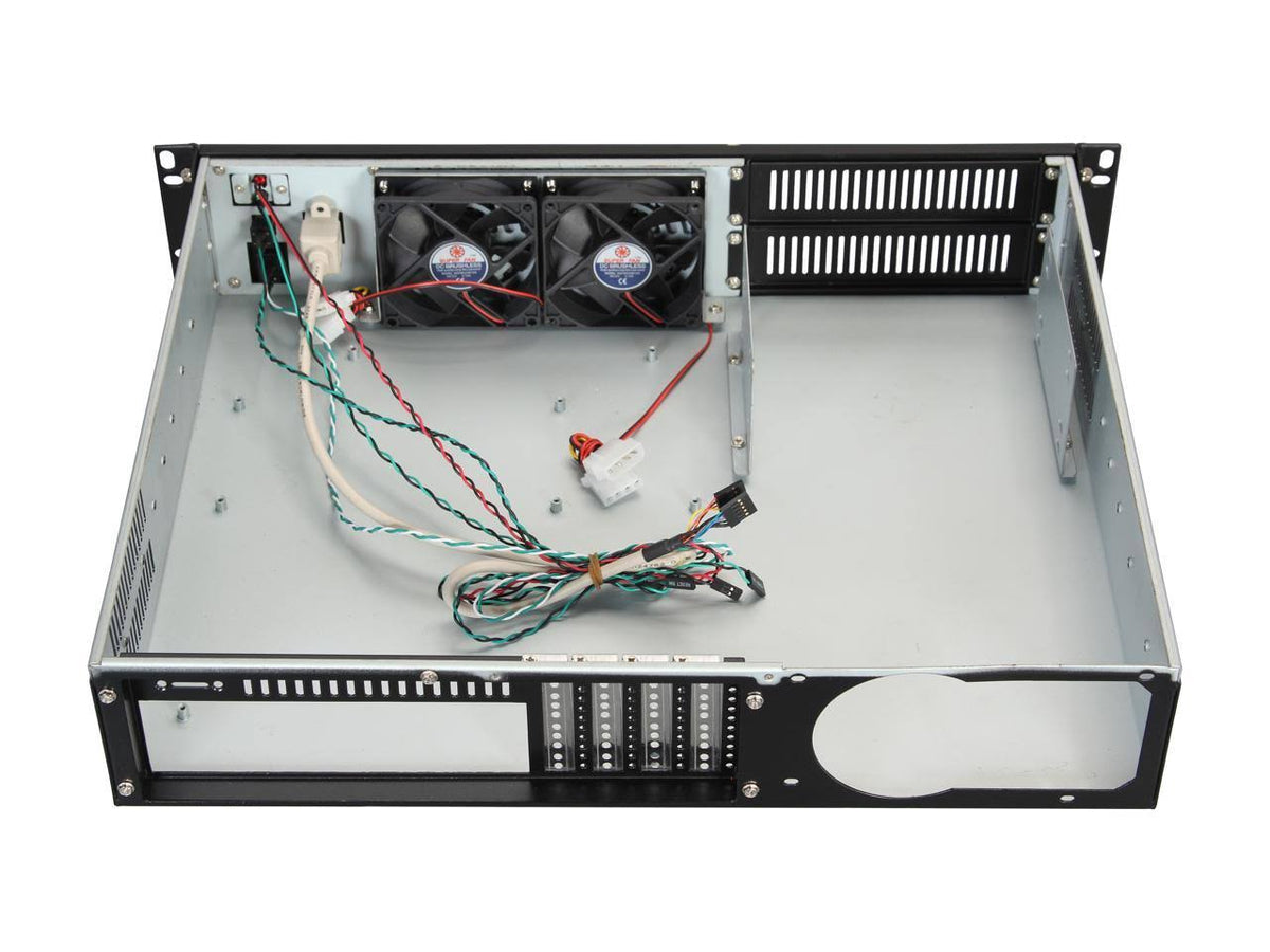 Black Aluminum Steel 2U Rackmount Server Case I7412