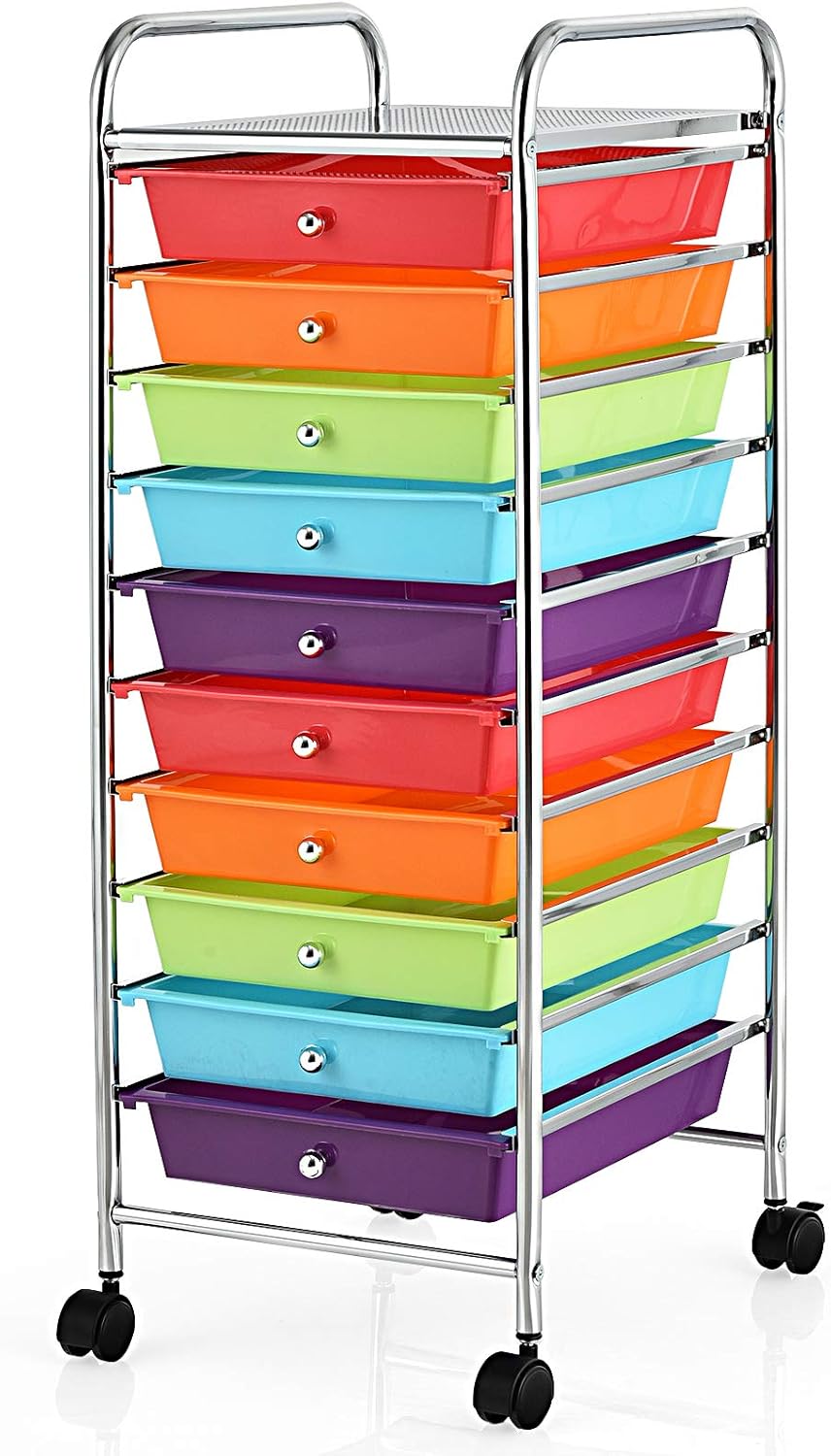 10 Drawer Rolling Storage Cart (Black) O45057