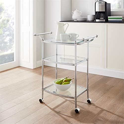 Metal Bar Cart in Chrome W8598