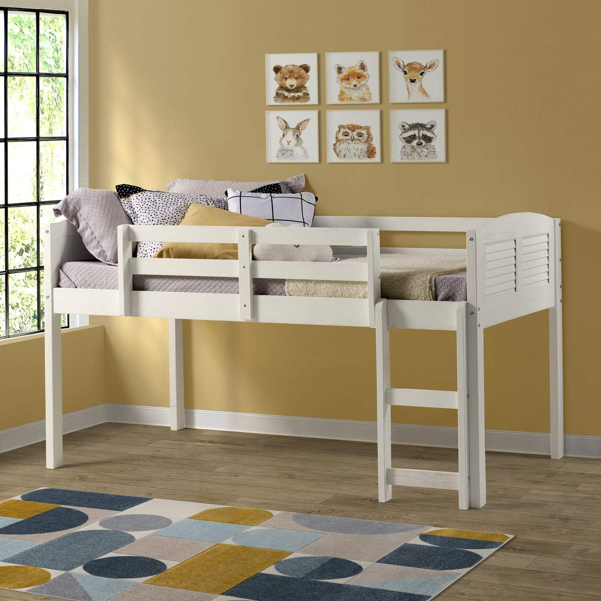 White Twin Bed with 3 Drawer Chest and 2 Bookcases G49501