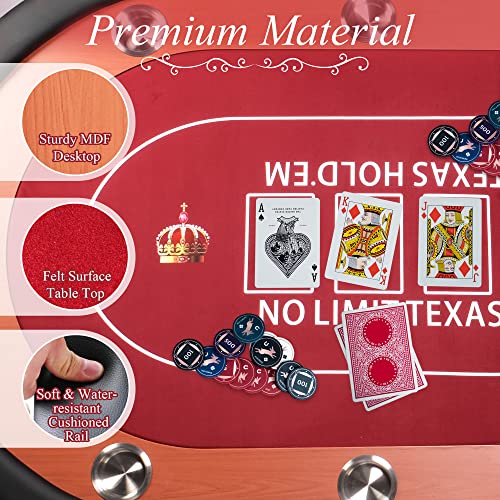 84" Foldable Poker Table with Chips Tray R346579