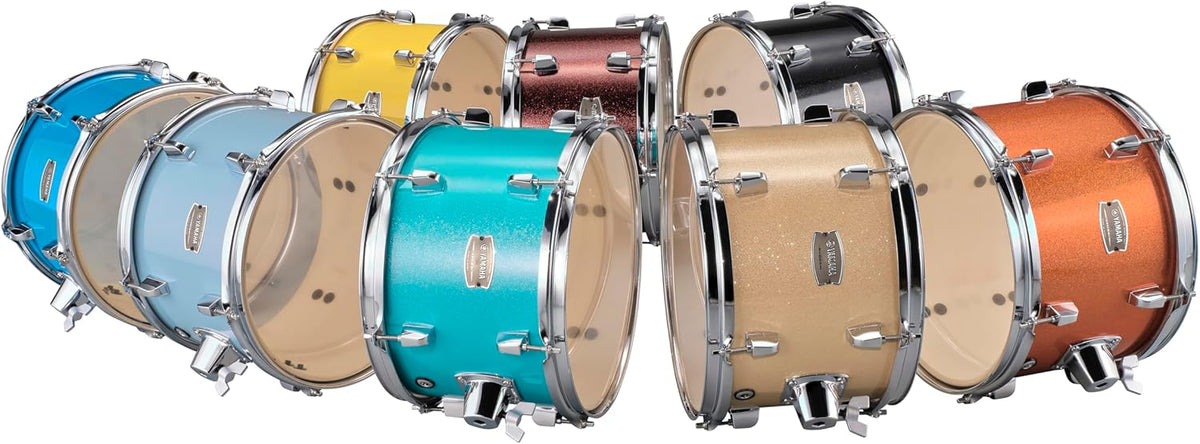 5-Piece Drum Set with 22" Bass Drum, Floor Tom, 2 Toms, Wood Snare Drum, Turquoise Glitter T741