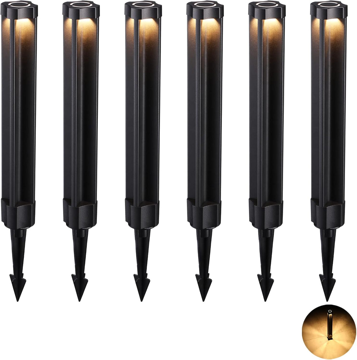 Black Die-Casted Aluminum Bollard Path Light, Pack of 6 O525