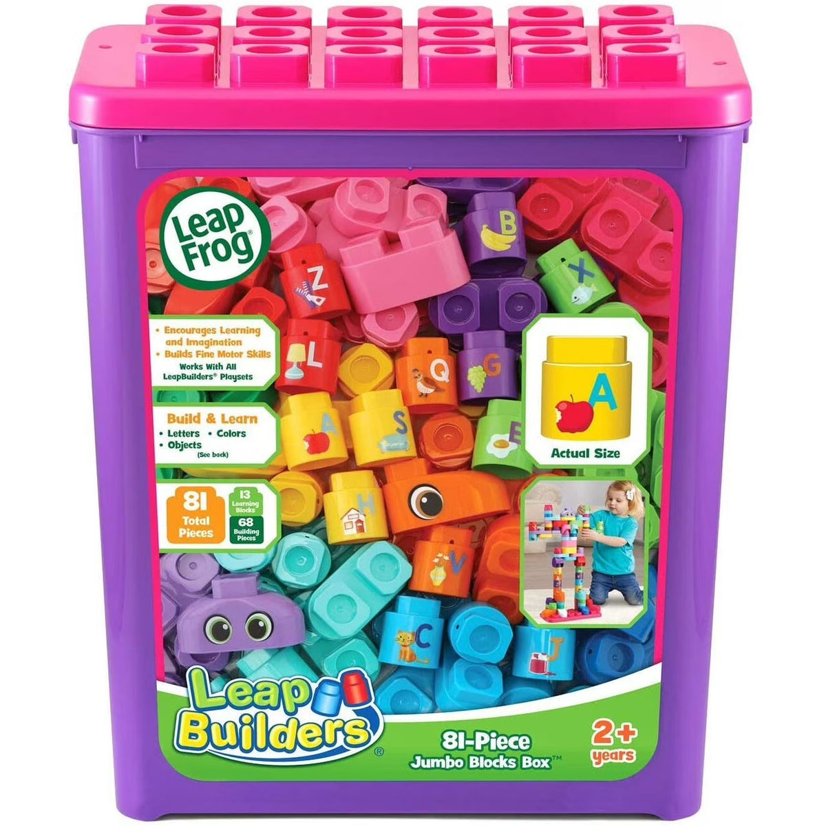 81-Piece Jumbo Blocks Box (Pink) H6435