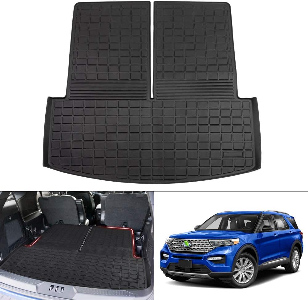 Black Pack of 2 Cargo Liner for Ford Explorer W372