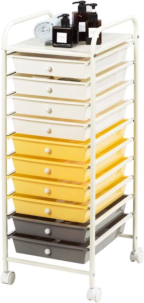 10 Drawer Rolling Storage Cart (Black) O45057