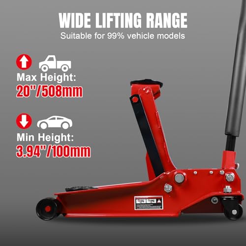 Hydraulic Trolley Floor Jack with Extra Saddle 3 Ton Red M9746