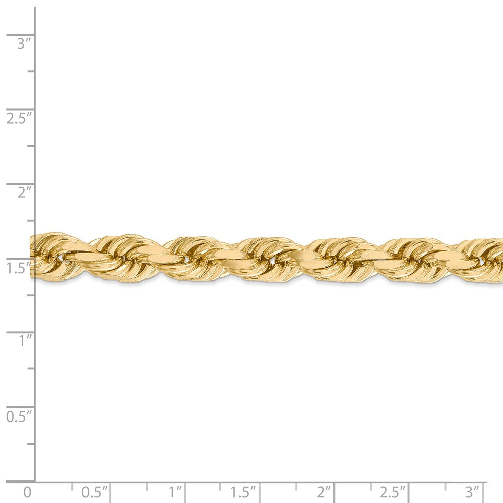 14kt Yellow Gold 8mm Diamond Cut Rope Chain with Lobster Clasp N295