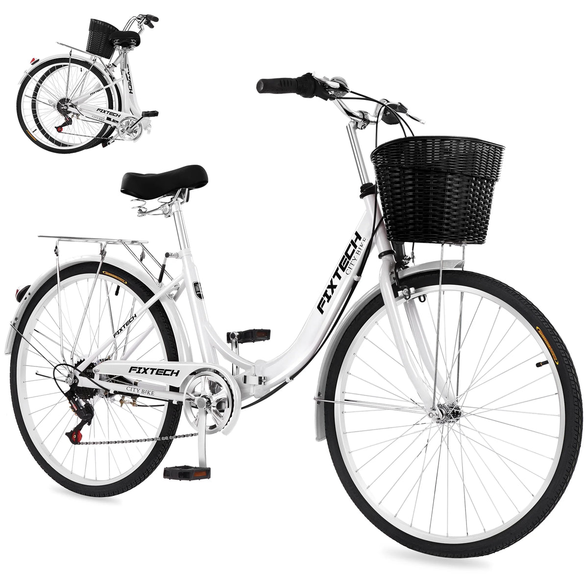 26 Inch 7 Speed Foldable Carbon Steel City Bike U1220
